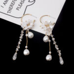 White Florets Long Earrings - Image 4