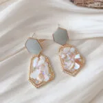 geometric drop earrings