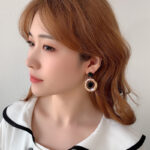 Black Enamel & Gold Drop Earrings - Image 5