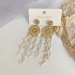 gold tassel earrings