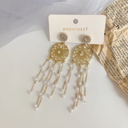 gold tassel earrings
