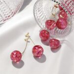 Marbled Cherry Drop Earrings - Image 7