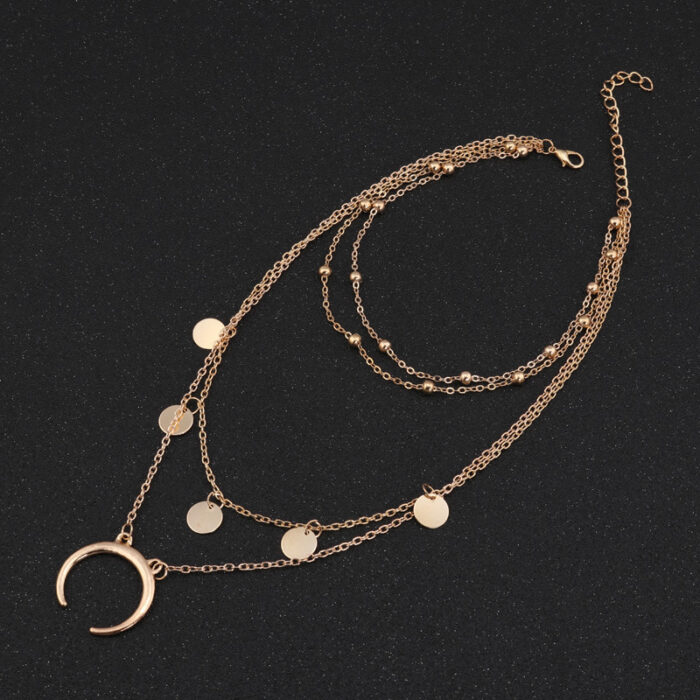 Crescent Layered Necklace - Image 2