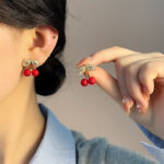 Red Matte CherrDuo Studs - Image 3
