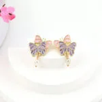 Pastel Butterfly Pearl Drop Earrings