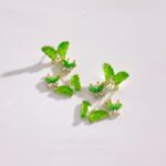 Crystal Green Butterfly Danglers - Image 2