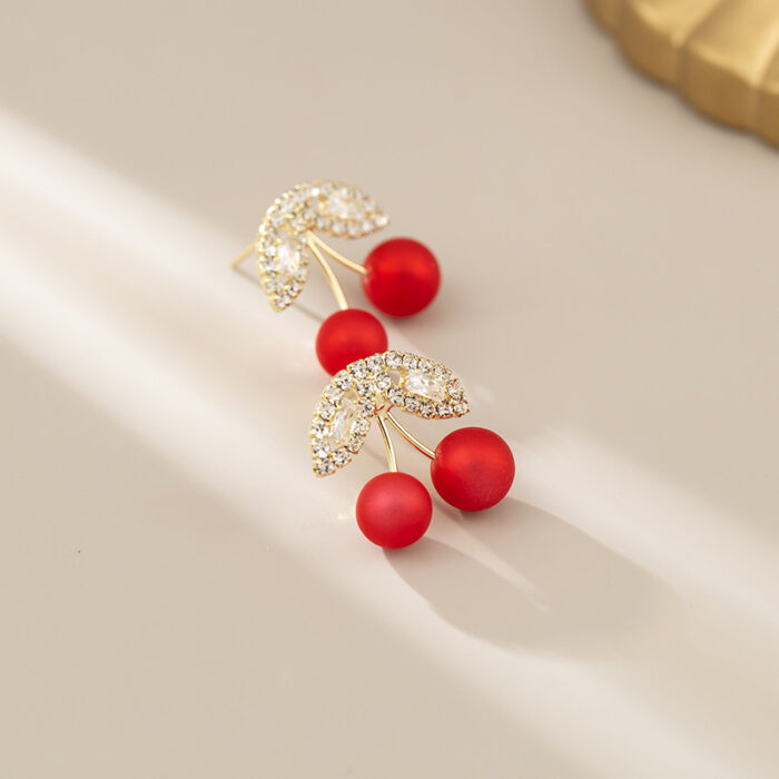 Red Matte CherrDuo Studs - Image 4