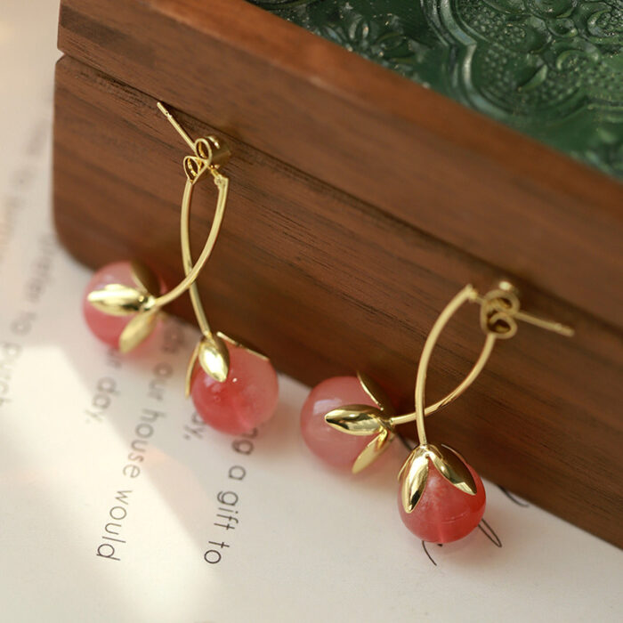 Double Cherry Detatchable Earrings - Image 1