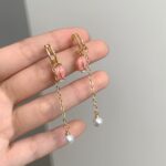 Hanging Pink Tulip Danglers - Image 2