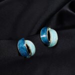 Blue Enamelled Two-tone Studs