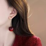 Resin Ombre Red Cherry Danglers - Image 3