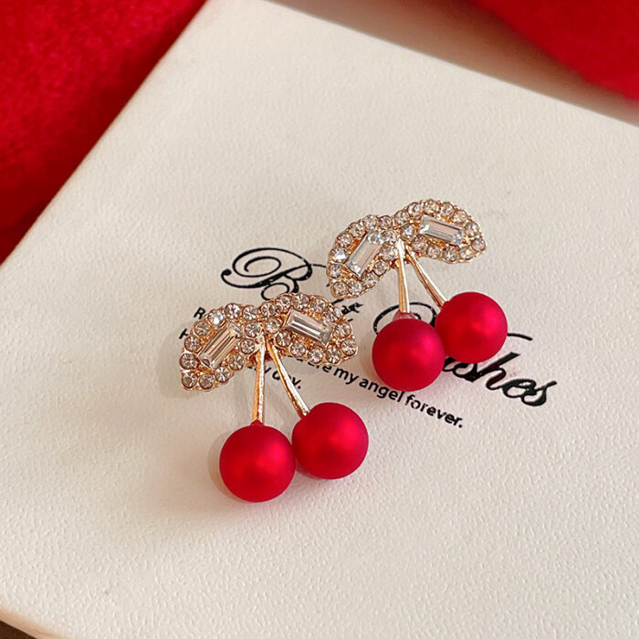 Red Matte CherrDuo Studs - Image 6
