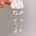 White Florets Long Earrings - Image 5