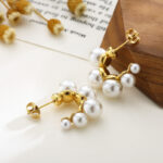 Statement Pearl Embedded Hoop Earrings - Image 4