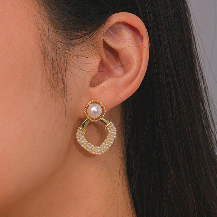 Geometric Rhombus Dangler Earrings - Image 5