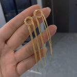 Minimalistic Wrapped Circle Gold Drop Earrings - Image 3