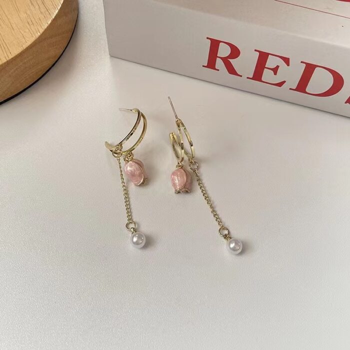 Hanging Pink Tulip Danglers - Image 6