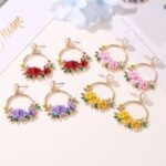 Elegant Floral Hoop Earrings