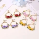 Elegant Floral Hoop Earrings