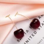 Resin Ombre Red Cherry Danglers - Image 2