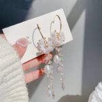 White Florets Long Earrings - Image 2