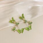 Crystal Green Butterfly Danglers - Image 5