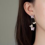 Crystal Purple Butterfly Danglers - Image 3
