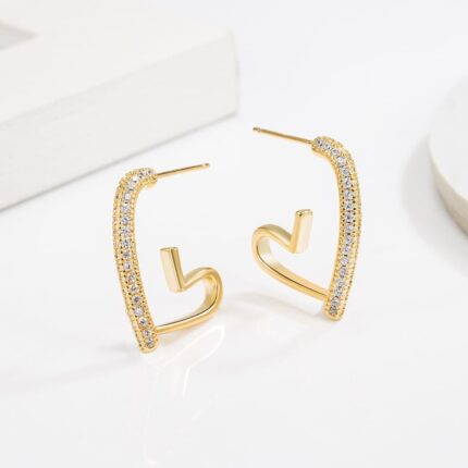 Bling Heart Earrings
