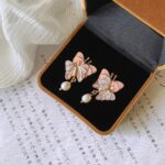 Pastel Butterfly Pearl Drop Earrings - Image 8