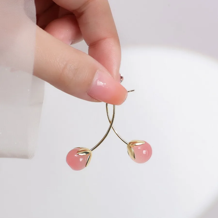 Aylana Detachable Cherry Dangler Earrings | Gold-Toned - Image 4