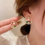 Pink Tulips Round Stud Earrings - Image 4