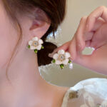 White Camellia Flower Studs - Image 3