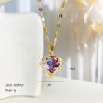 Multi Chromatic Heart Necklace | Gold-Plated - Image 9