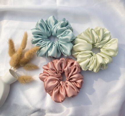 Silk-Satin Solid Color Scrunchies