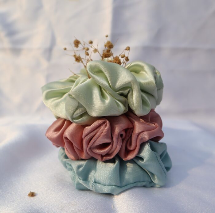 Silk-Satin Solid Color Scrunchies - Image 3