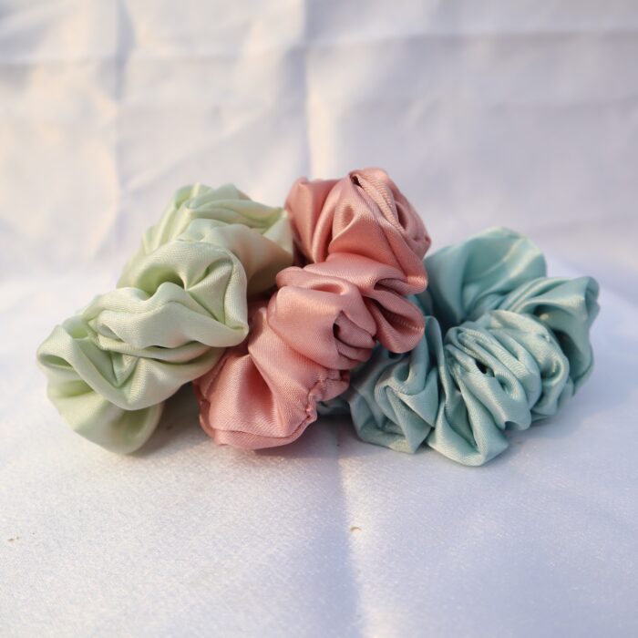 Silk-Satin Solid Color Scrunchies - Image 2