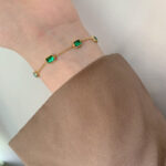 CZ Emerald Allure Gold Plated Bracelet - Anti Tarnish Stainless Steel