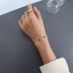 CZ Emerald Allure Gold Plated Bracelet - Anti Tarnish Stainless Steel - Image 5