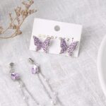 purple butterfly earrings