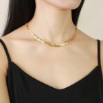 Anti-tarnish twisted snake chain necklace for women