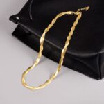 Anti Tarnish Gold Twisted Snake Chain Necklace - Image 7
