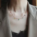 Elegant Anti-Tarnish Gold Plated Multicolor CZ Necklace - Image 2
