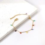 Elegant Anti-Tarnish Gold Plated Multicolor CZ Bracelet - Image 2