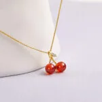cherry blossom gold necklace