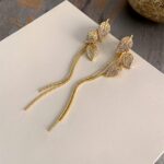 leaf tassel earrings