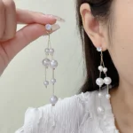 long pearl earrings