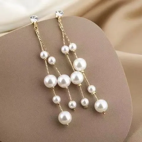 pearl tassel earrings