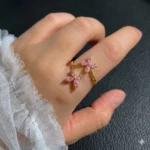 pink flower ring