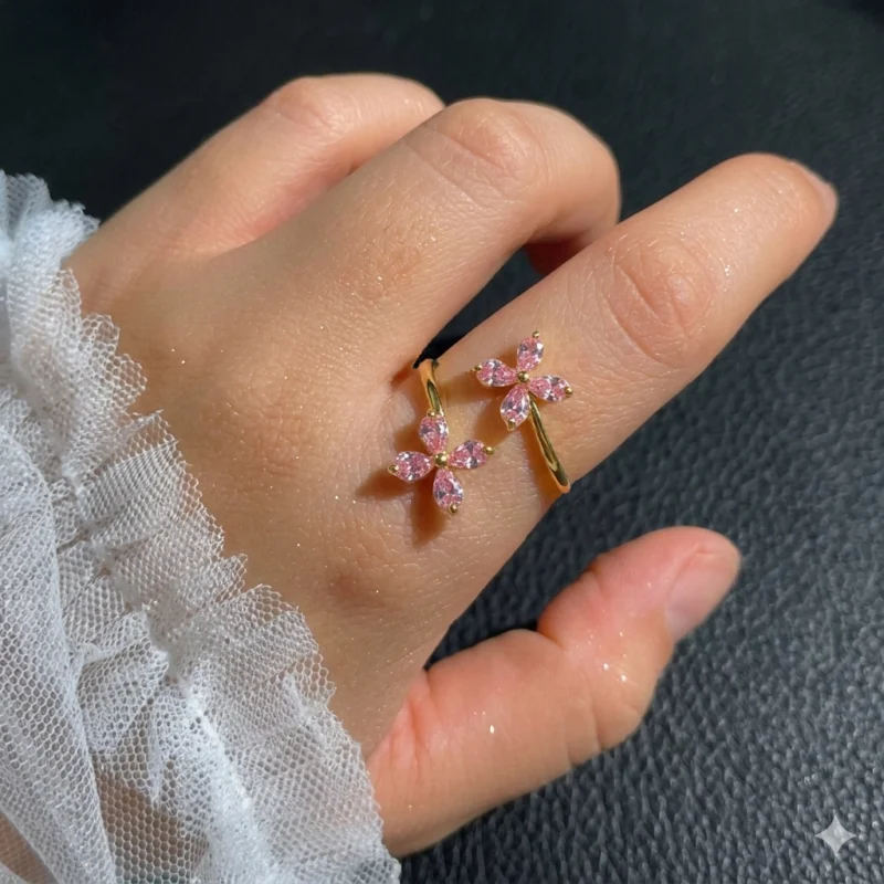 pink flower ring