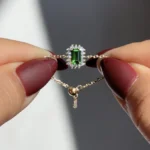 stainless steel emerald ring